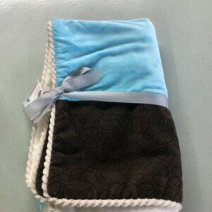 Baby Blanket Brown, Blue Cream Sherpa Parents Choice